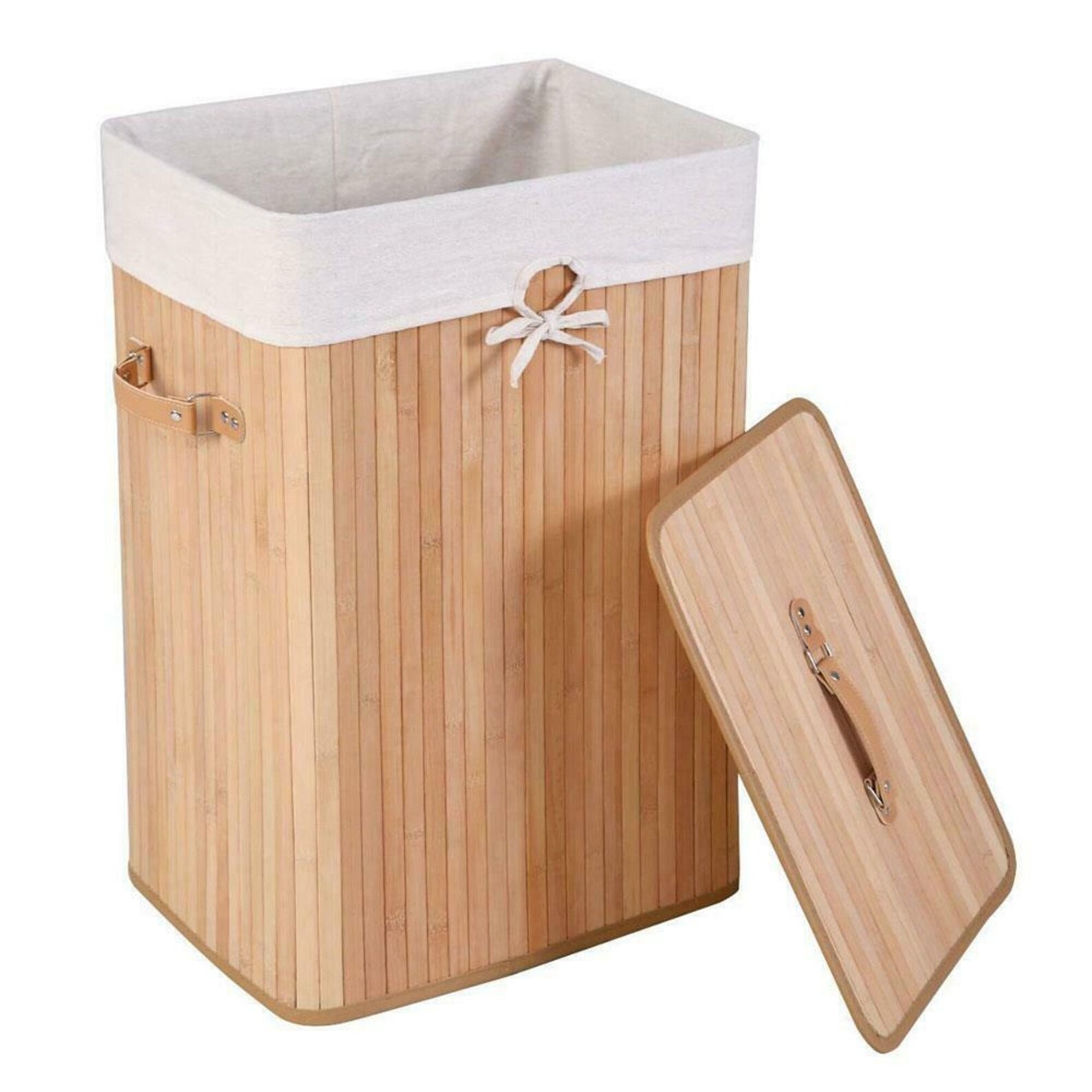 Bamboo Laundry Hamper Basket Natural Etsy