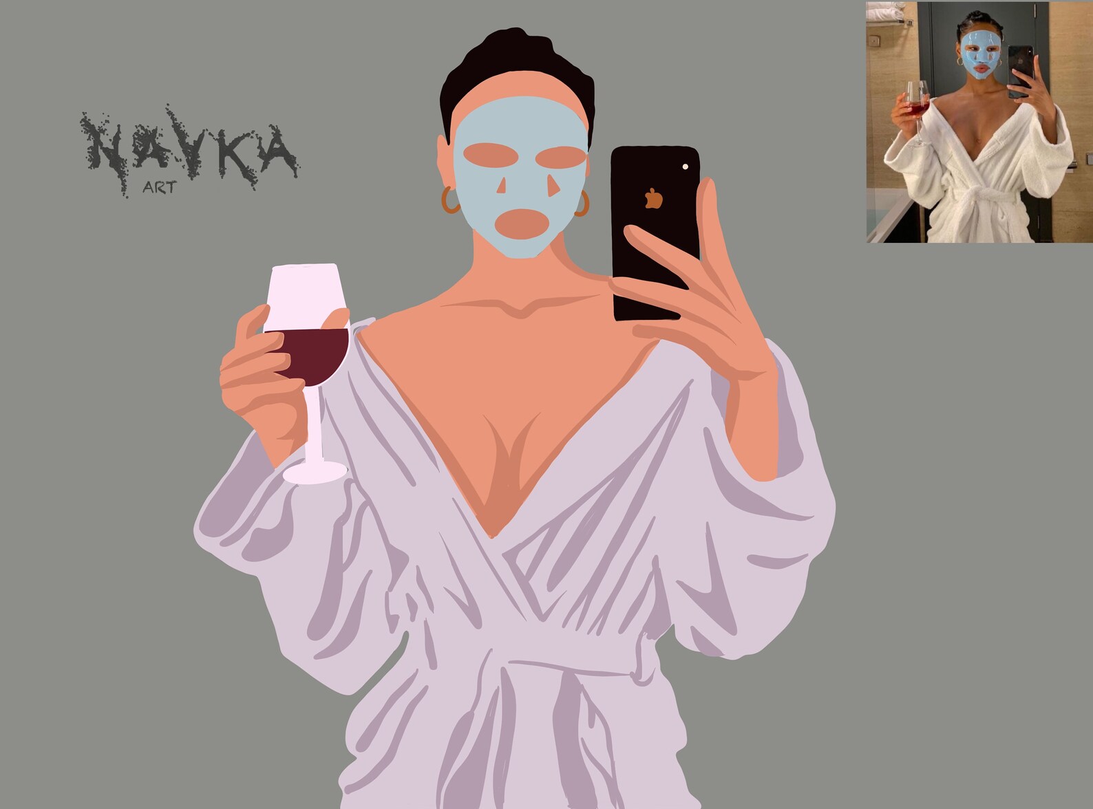 Personalized faceless digital portrait faceless art Etsy