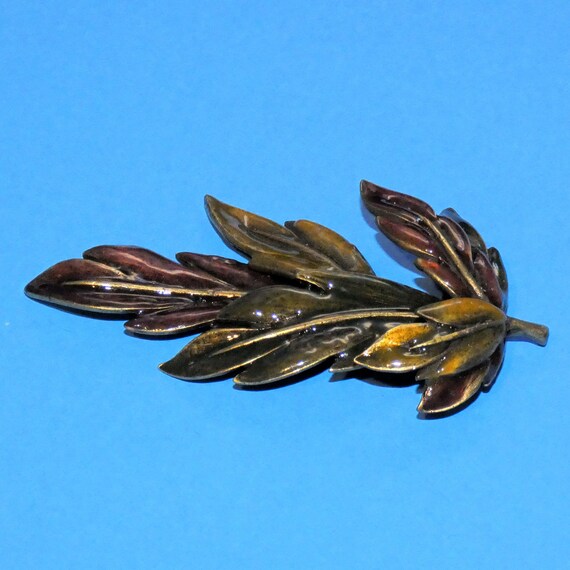Vintage BEN AMUN Leaves Brooch Pin Articulated Mo… - image 5