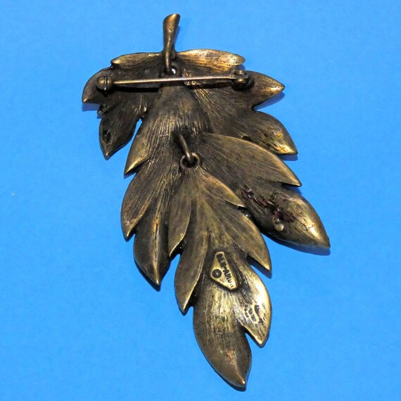 Vintage BEN AMUN Leaves Brooch Pin Articulated Mo… - image 4