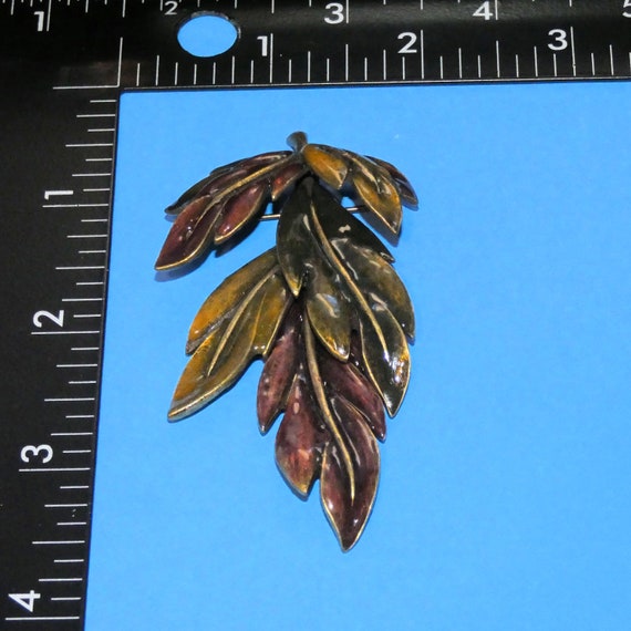 Vintage BEN AMUN Leaves Brooch Pin Articulated Mo… - image 7