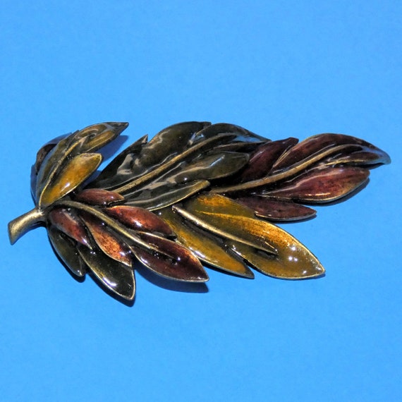 Vintage BEN AMUN Leaves Brooch Pin Articulated Mo… - image 1