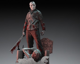 3D Wicked Hand Painted Resin Figure Jason Voorhees Statue Halloween Gift