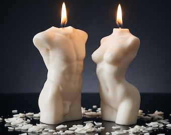 Naked Body Candle, Couple Candles, Male,Female Body Candle, Figure Candles, Man Torso and Woman Body Candle, Valentine's Day gift