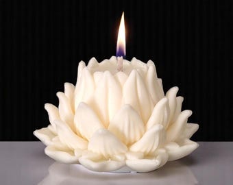 Lotusbloemkaars, Lotusbloesemkaars, Lotus spakaars, Romantische sojakaars, Yogakaars, Meditatiekaars, Bloemdecoratie