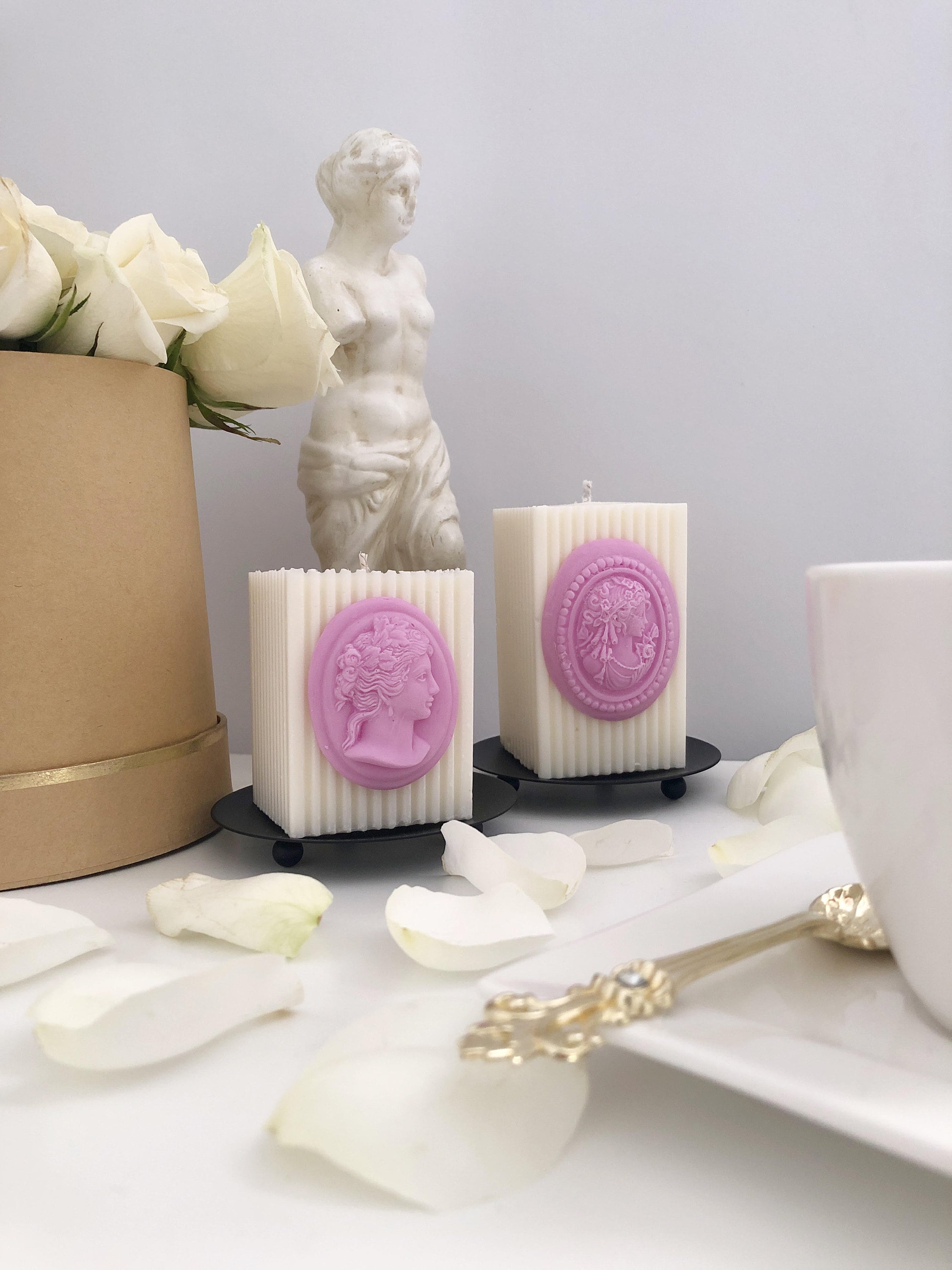 CHUANGOU 6 Pezzi Candele Romantiche,Candele a Bassa Temperatura,per Carillon,amanti della decorazione della casa,Decorazione