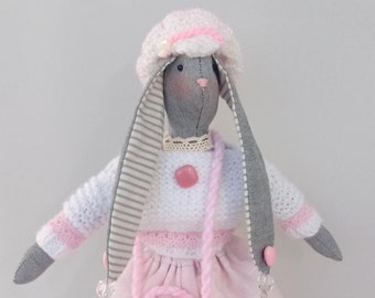 Bunny doll, Easter bunny, Boudoir doll, custom cloth doll, doll with accessories, Textile doll, Handmade doll, Fabric doll, Gift ideas