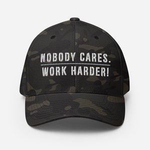 Nobody Cares Work Harder Motivational Workout Gym Trucker Hat Women Mesh  Baseball Cap Sun Hat Men Dad Hat Black