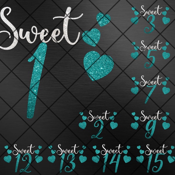 Sweet 1-16 Age SVG | PNG | EPS File, 1-16 Age Birthday Svg, Birthday Svg, Birthday Girl Svg, Birthday Queen Svg File For Digital Download