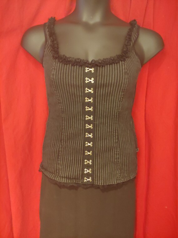 GUC - Tripp NYC - Pinstripe Zipper Corset - XXL