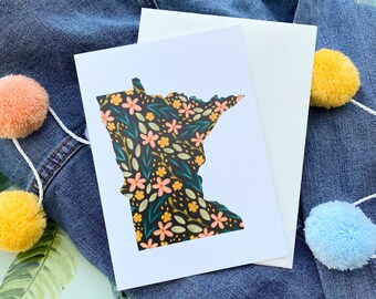 Minnesota State Floral Greeting Card Size A6