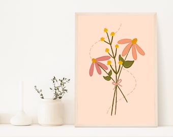 Blommigt bukett 5x7 fysiskt konsttryck