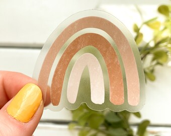 Clear Peachy Rainbow Vinyl Waterproof Sticker