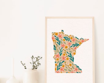 Pink Minnesota Floral 5x7 Physical Art Print