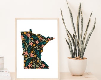 Minnesota Blommigt 5x7 Fysiskt konsttryck