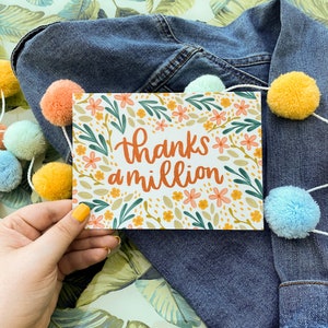 Thanks a Million Greeting Card Size A6