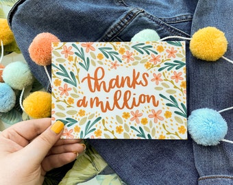 Thanks a Million Greeting Card Size A6