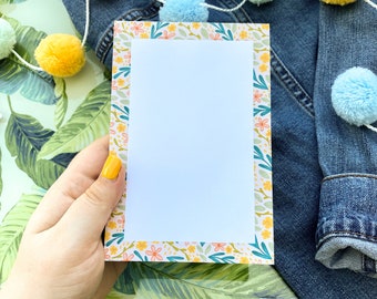 Pink Floral Notepad 4x6