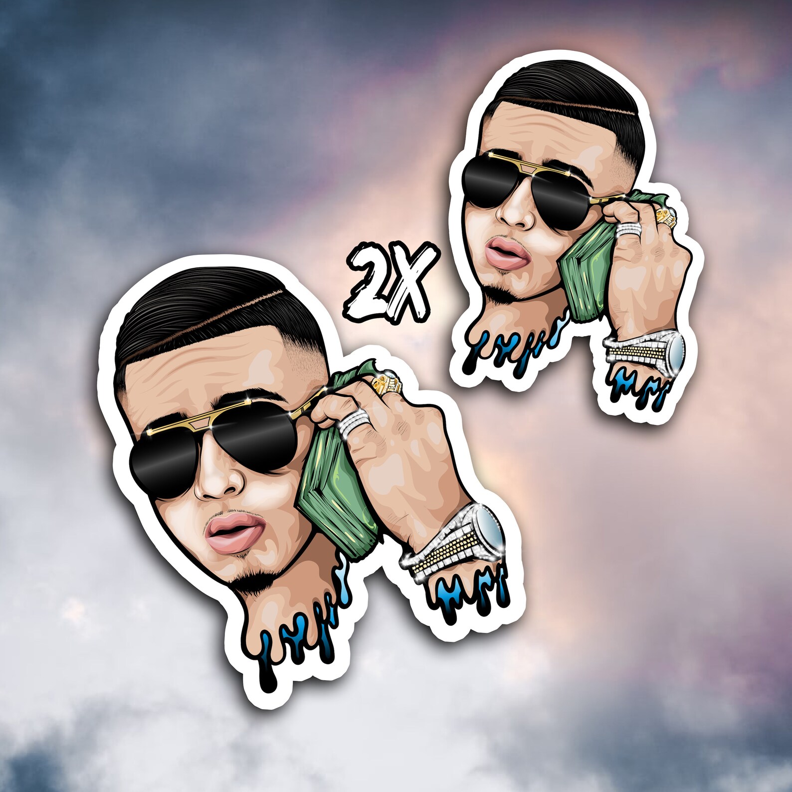 JOP Fuerza Regida Jesus Ortiz Paz Sticker 2 Pack Big Drip Iced Etsy
