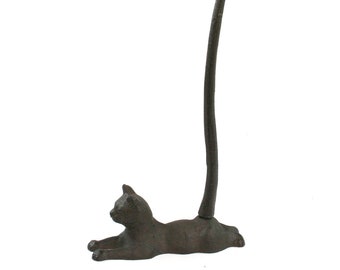 Traditional Cast Iron Toilet Roll Holder, Kitchen Towel Holder or Loo Roll Holder. Country Chic Style in a Cat Design