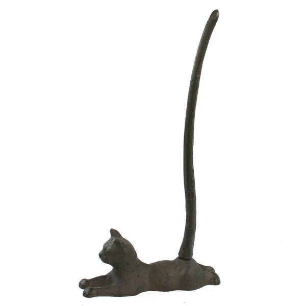 Traditional Cast Iron Toilet Roll Holder, Kitchen Towel Holder or Loo Roll Holder. Country Chic Style in a Cat Design