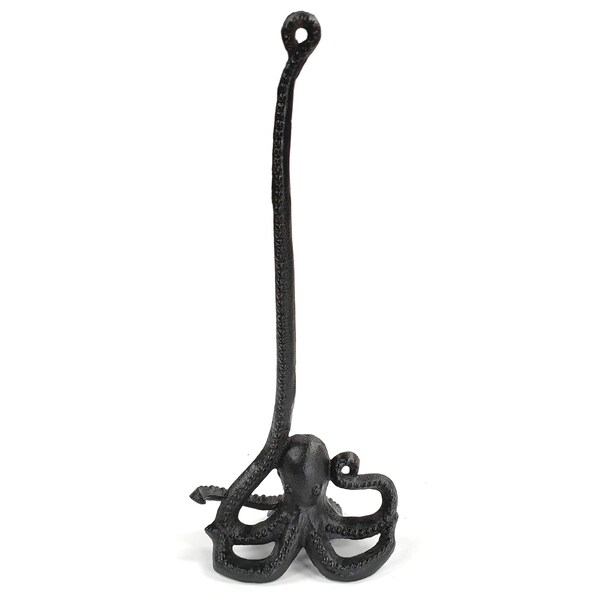 Traditional Cast Iron Toilet Roll Holder , Kitchen Towel Holder or Loo Roll Holder. Nautical Octopus design