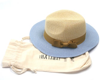 Chapeau de soleil et de voyage Panama pliable bicolore