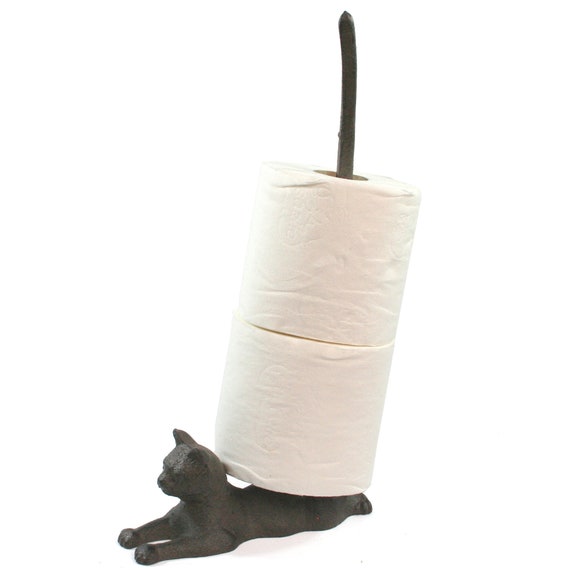 Cat Paper Towel Holder in Cast Iron