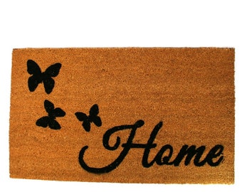 Butterfly Home Coir Door Mat | 75cm x 45cm | Durable, Slip-Resistant, and Eco-Friendly