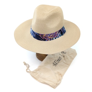 Folding Travel Panama Sun Hat With A Tropical Ribbon