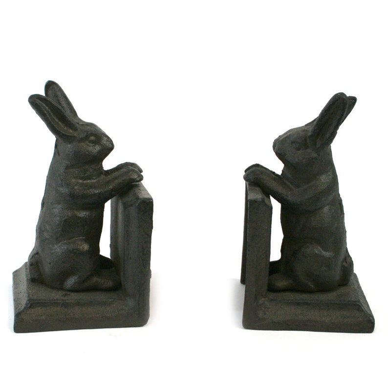 cast iron bunny bookends cast iron bunny bookends