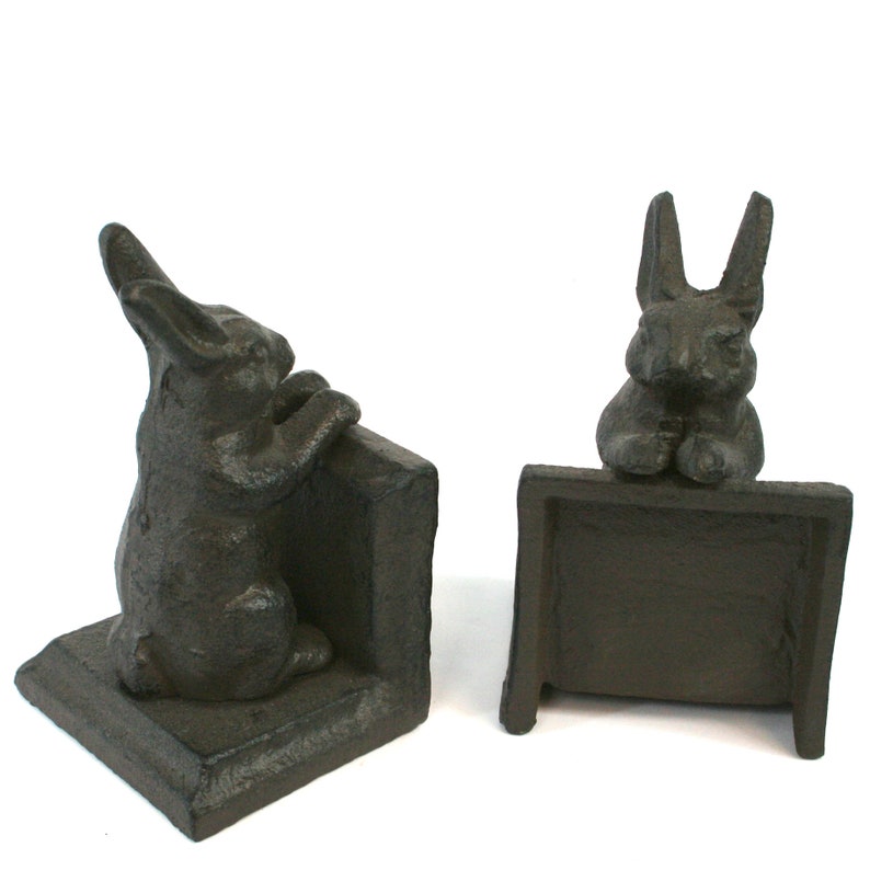 Cast Iron Bookends. A Set of 2 Rabbits Etsy