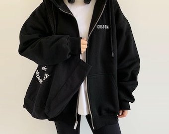 Custom Monogrammed  Hoodie Jacket, Embroidered Hoodie, Personalized Full Zip Jacket, Gifts for Her/Him, Zip Up Hoodie, Team Hoodie 24102204