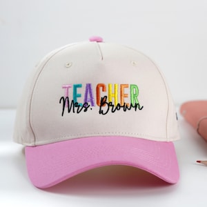 Personalized Teacher Hat: Embroidered Trucker Cap, Back to School Gift