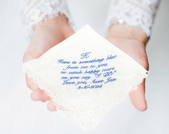 Wedding Handkerchief, Lace Handkerchief, Lace Hankie, Custom Handkerchief, Embroidered Handkerchief, Bridal Handkerchief, Gifts for Mom