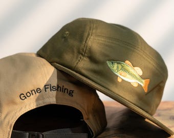 Five Panel Hat, Custom Embroidered Hat, Fishing Dad Hat, Snapback Trucker Hat, Adjustable 5 Panel Cap, Gift For Fishing Lovers 25092801