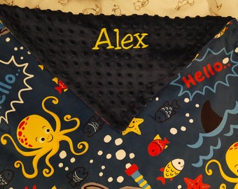 Babydecke Personalisierter Junge Hai Babydecke Neugeborene Baby Decke Baby Shower Geschenk Bestickt Name Decke Minky Baby Decke