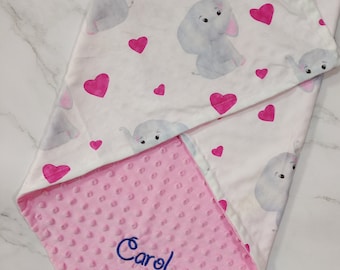 coperte per bambini ragazza personalizzata Coperta elefante neonato Regalo baby shower coperta per bambini Coperta ricamata per bambini regalo per bambino