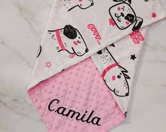 Coperta per cani Coperta personalizzata cucciolo Ricamato Nome Coperta Monogrammato Bambina Coperta Baby Shower Regalo Neonato Regalo Pet Coperta