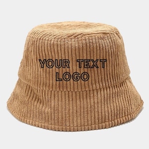 Corduroy Bucket Hat Personalized Bucket Hat Custom Embroidery Sun Hats Winter Hat Fisherman Hat Unisex Bucket Hats Vintage hat Gift for her