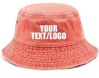 Custom Bucket Hat Embroidered Hat Custom Logo Embroidery name Bucket Hat Summer Hat Personalized Gift Vacation Travel Beach Bucket Hat