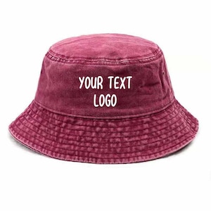 Embroidered Bucket Hat Personalized hat Custom Hat Text Logo Design Women Hat Man's hat Bucket Hat Outdoor Hat Warm Bucket Hat Wedding Hats
