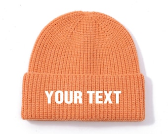 Personalized Embroidered Beanie Winter Hat Classic Beanies for Adults Winter Beanies Warm Hats Custom Beanie Custom Logo/Text Hats