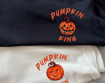 Embroidered Spooky Fall Hoodie, Vintage Halloween Pumpkin Spooky Season Hoodie, Pumpkin T-shirt, Halloween Gifts, Personalized Hoodie