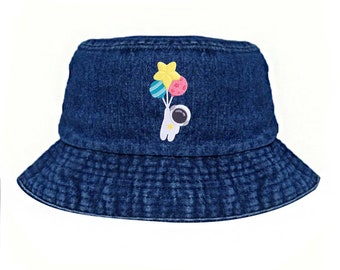 Bob brodé personnalisé Bob en jean Bob Bob astronaute Chapeau personnalisé logo texte personnalisé Bob vintage