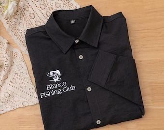 Uniform Workshirt with Custom Embroidered Name-Custom Uniform Shirt-Industrial Work Shirts-retro shirt-Button Up Shirt-fishing Club Shirt02