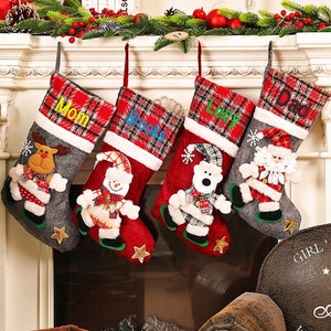 Personalised Christmas stocking embroidered name, Santa stocking, 1st Christmas, Personalised Christmas gift, Custom Christmas stockings