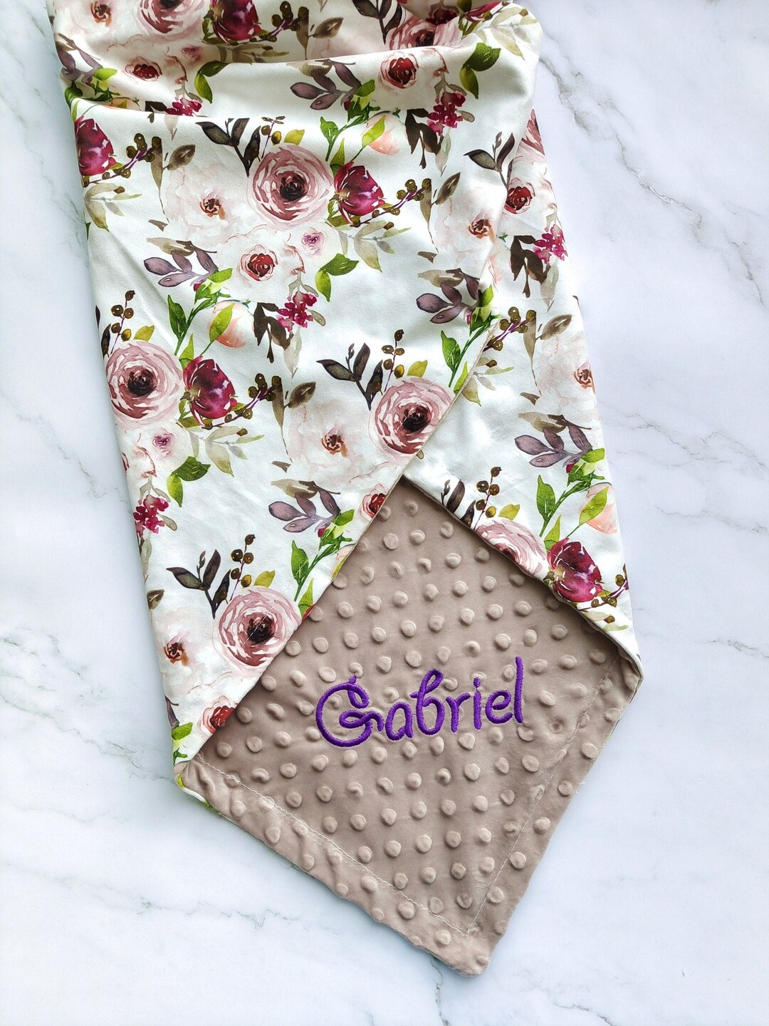 Floral Baby Blanket Personalized Baby Girl Blanket Baby Girl Receiving