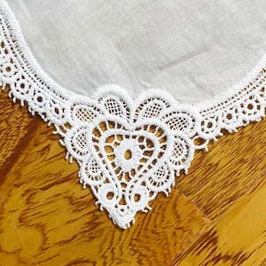 Wedding Handkerchief, Lace Handkerchief, Lace Hankie, Custom Handkerchief, Embroidered Handkerchief, Bridal Handkerchief, Gifts for Mom image 6