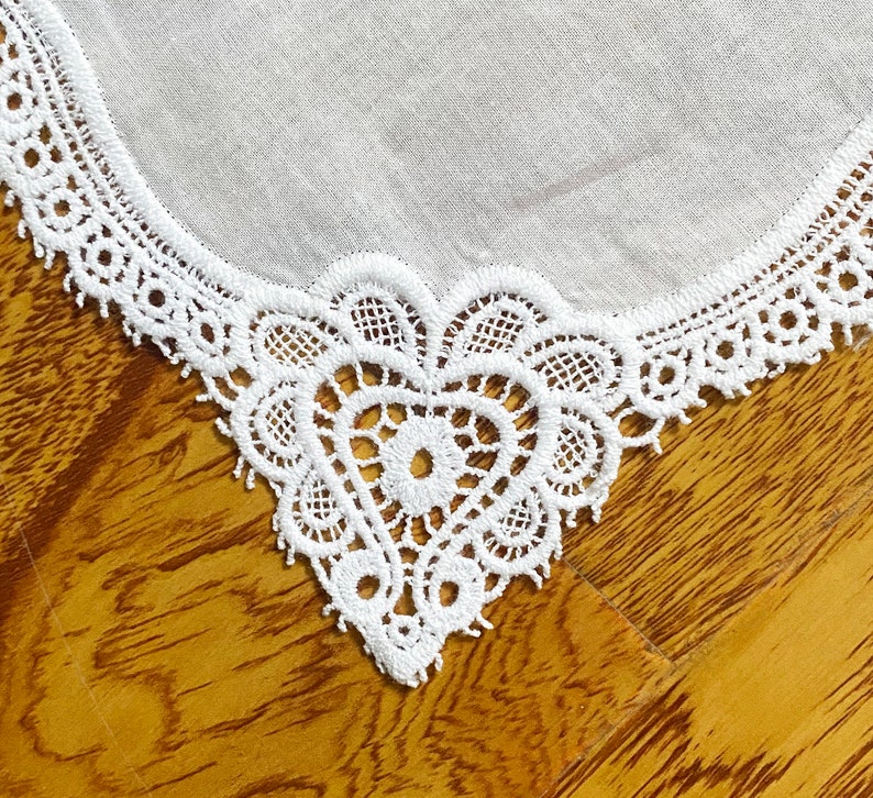 Wedding Handkerchief, Lace Handkerchief, Lace Hankie, Custom Handkerchief, Embroidered Handkerchief, Bridal Handkerchief, Gifts for Mom image 6